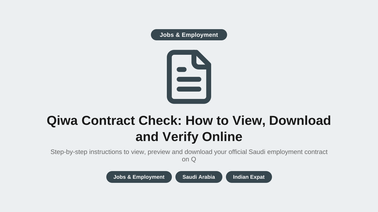 Qiwa Contract Check: How to View, Download and Verify Online