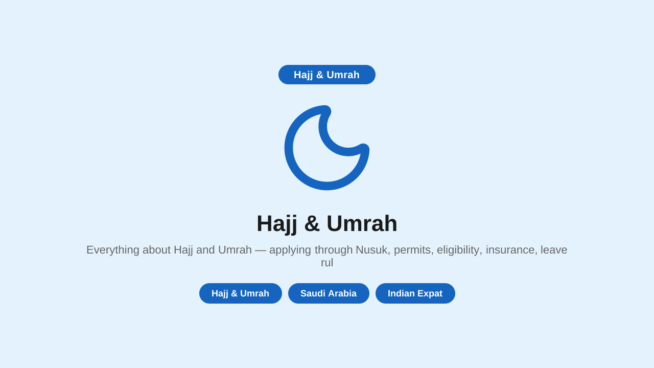 Hajj & Umrah — Complete Guide for Indian Expats in Saudi Arabia