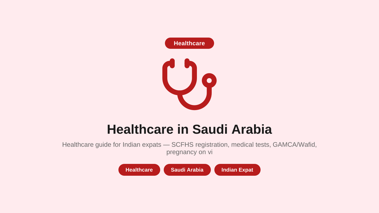 Healthcare in Saudi Arabia — Indian Expat Medical Guide