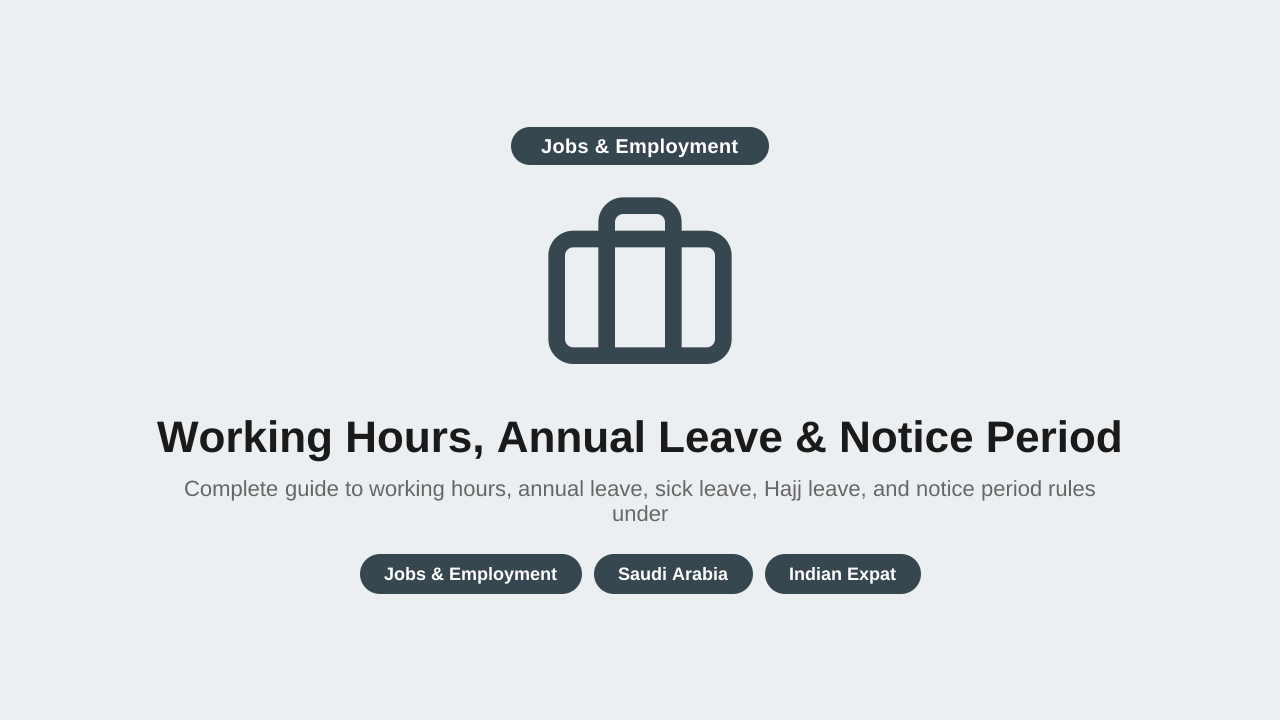 Working Hours, Annual Leave & Notice Period in Saudi Arabia: Complete Guide